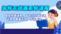 淘特无货源系统课程，助你从新手到专家-宝妈福缘创业网