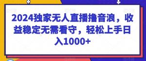 2024独家无人直播撸音浪，收益稳定无需看守，轻松上手日入1000+-宝妈福缘创业网