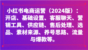 日照宝妈亲身实践：小红书电商运营速成班，涵盖开店设置、高效选品、素材获取到多账号矩阵打造爆款全流程-宝妈福缘创业网