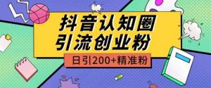 外面收费3980抖音认知圈引流创业粉玩法日引200+精准粉-宝妈福缘创业网