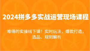 拼多多实战运营现场课：实操线下教学，传授实时玩法、爆款打造、选品和规则解析-宝妈福缘创业网