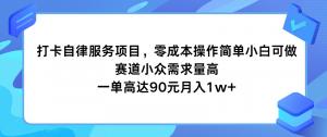 自律项目：零成本、易操作，小白轻松入局，小众赛道，需求大，一单90元，实现月入1w+-宝妈福缘创业网