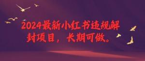 2024 全新小红书违规处置项目，长期可行，一个能做到退休的项目-宝妈福缘创业网