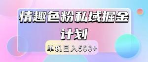 2024 情趣色粉私域掘金堪称天花板级别，有望实现日入 500+-宝妈福缘创业网