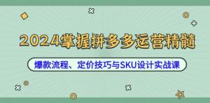2024 年掌握拼多多运营精髓：涵盖爆款流程、定价技巧以及 SKU 设计实战课程-宝妈福缘创业网