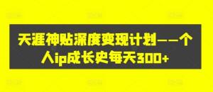 天涯神贴深度变现计划——打造个人 IP 成长史，实现每天收入 300+-宝妈福缘创业网