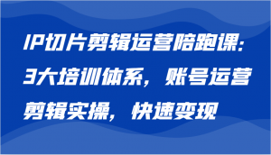 IP 切片剪辑运营陪跑课，三大培训体系：账号运营、剪辑实操、快速变现-宝妈福缘创业网