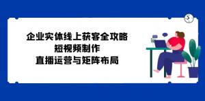 企业实体线上获客攻略：短视频制作、直播运营与矩阵布局-宝妈福缘创业网