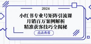 小红书专业矩阵引流课，有月销百万案例解析与精准获客技巧-宝妈福缘创业网