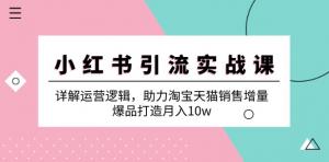 小红书引流实战课：解析运营逻辑，爆品打造月入10w-宝妈福缘创业网