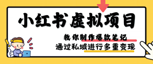 小红书虚拟项目实战，爆款笔记制作，矩阵放大玩法分享-宝妈福缘创业网