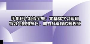 手机短片制作宝典：零基础也能学习剪辑、特效及拍摄技巧，助力打造爆款短视频-宝妈福缘创业网