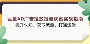 巨量AD广告投放投流获客实战指南，提升认知、获取流量、打通逻辑-宝妈福缘创业网