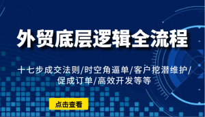 外贸底层逻辑全流程：十七步成交法则/时空角逼单/客户挖潜维护/促成订单/高效开发等等-宝妈福缘创业网