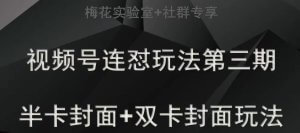 梅花实验室社群专享视频号连怼玩法半卡封面+双卡封面技术-宝妈福缘创业网