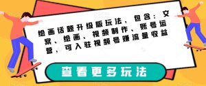 绘画话题升级版玩法，包含：文案、绘画、视频制作、账号运营，可入驻视频号赚流量收益-宝妈福缘创业网