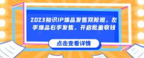 2023知识IP爆品发售双阶班，左手爆品右手发售，开启批量收钱-宝妈福缘创业网