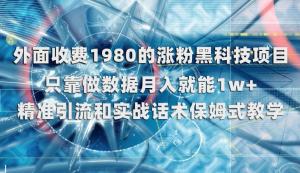 轻松月入过万，黑科技涨粉项目让你成为数据大师-宝妈福缘创业网