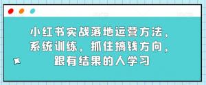 小红书实战运营宝典：系统训练揭秘，跟随成功者脚步，轻松掌握赚钱秘籍-宝妈福缘创业网