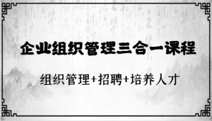 企业组织管理三合一课程：组织管理+招聘+培养人才-宝妈福缘创业网