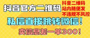 揭秘：价值3000元的抖音二维码技术，轻松实现微信跳转，站内随意发不违规-宝妈福缘创业网