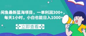 闲鱼蓝海秘籍揭秘：每天1小时，轻松实现小白日入1000+利润-宝妈福缘创业网