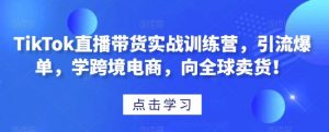 全程解析：日照宝妈必备的TikTok直播带货课程，从选品到发货的实战技巧-宝妈福缘创业网