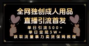 日照宝妈独家分享：成人用品直播引流技巧，单日引流 500+，单日变现 3W+，保姆式教学，带你轻松网赚创业-宝妈福缘创业网