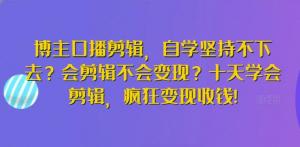 十分钟热度变持久收益！博主口播剪辑变现全程指导，手把手教你玩转视频创作市场-宝妈福缘创业网