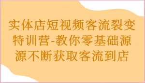 实体店获客裂变短视频特训营-教你零基础源源不断获取客流到店-宝妈福缘创业网